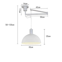 Suspension télescopique pliable en métal pour salle à manger - Cuisine, Barre d'étude, Rotatif, Décor Maison - Éclairage E27 | Marco Lucetti Tout blanc / Blanc froid