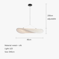 Suspension tendue Nordic LED en soie pour un éclairage minimaliste dans le salon ou la chambre à coucher.