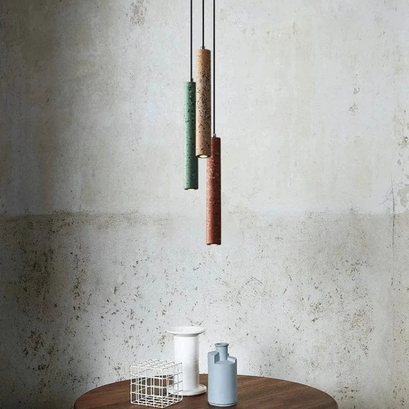 Suspension Terrazzo Bar Ciment Minimaliste - Lampe À Tête Unique Style Industriel | Marco Lucetti