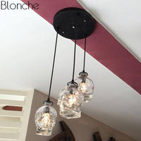 Suspension tête de mort en verre - Style rétro | Marco Lucetti 3 lampes