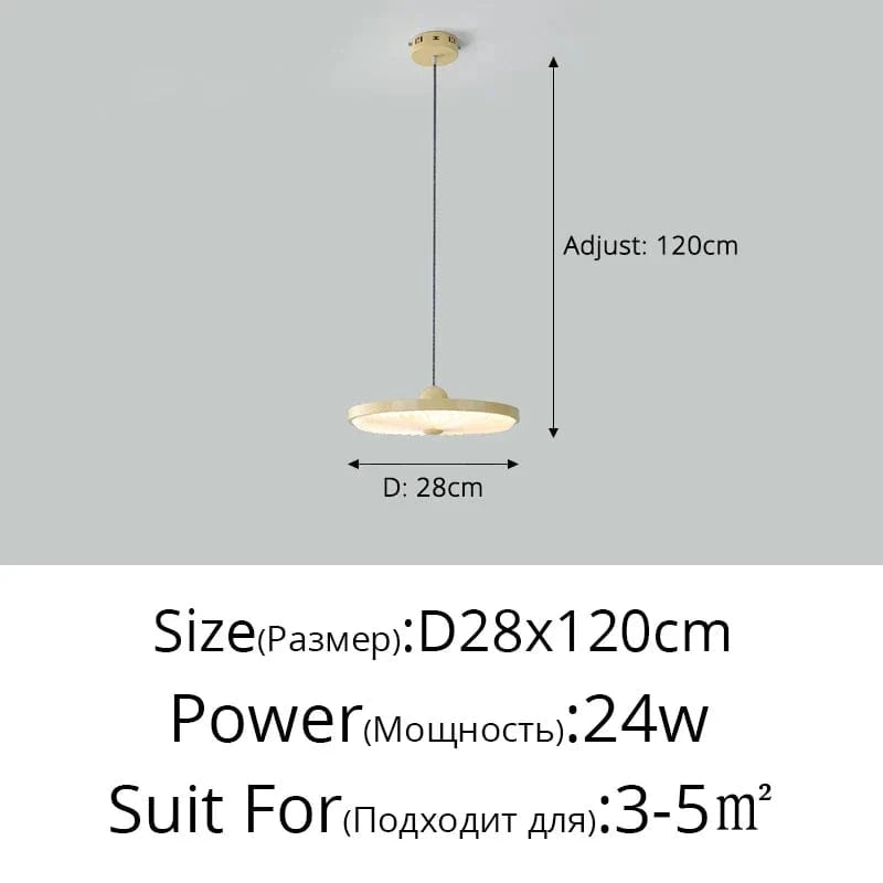 Suspension Tri-Lumière Protectrice Spectre Complet pour un Éclairage Moderne des Yeux | Marco Lucetti Jaune D28x120cm 24W / 3 couleurs sans télécommande