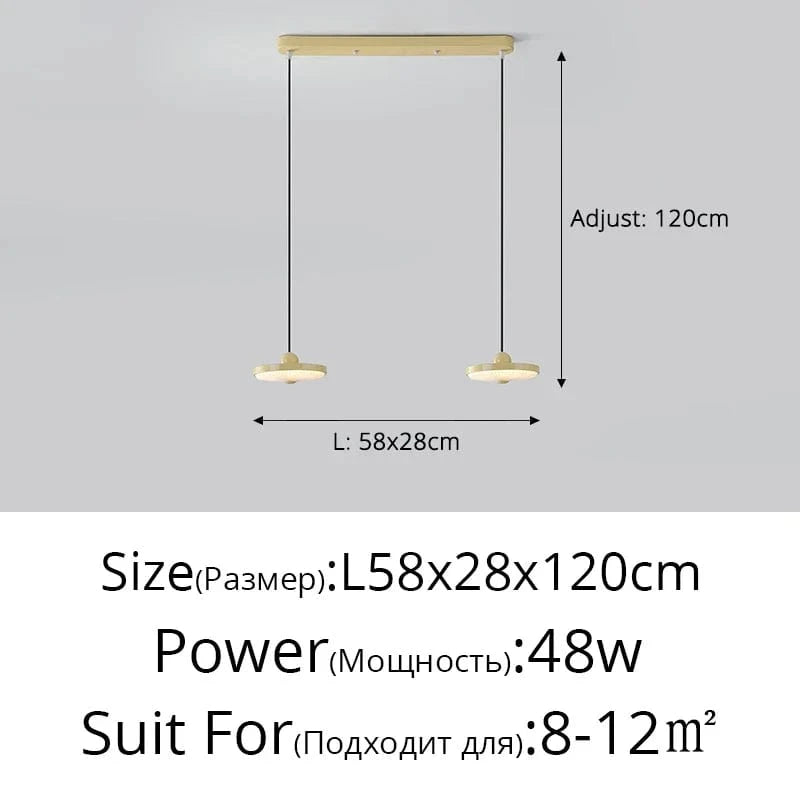 Suspension Tri-Lumière Protectrice Spectre Complet pour un Éclairage Moderne des Yeux | Marco Lucetti Jaune L58x28cm 48W / 3 couleurs sans télécommande