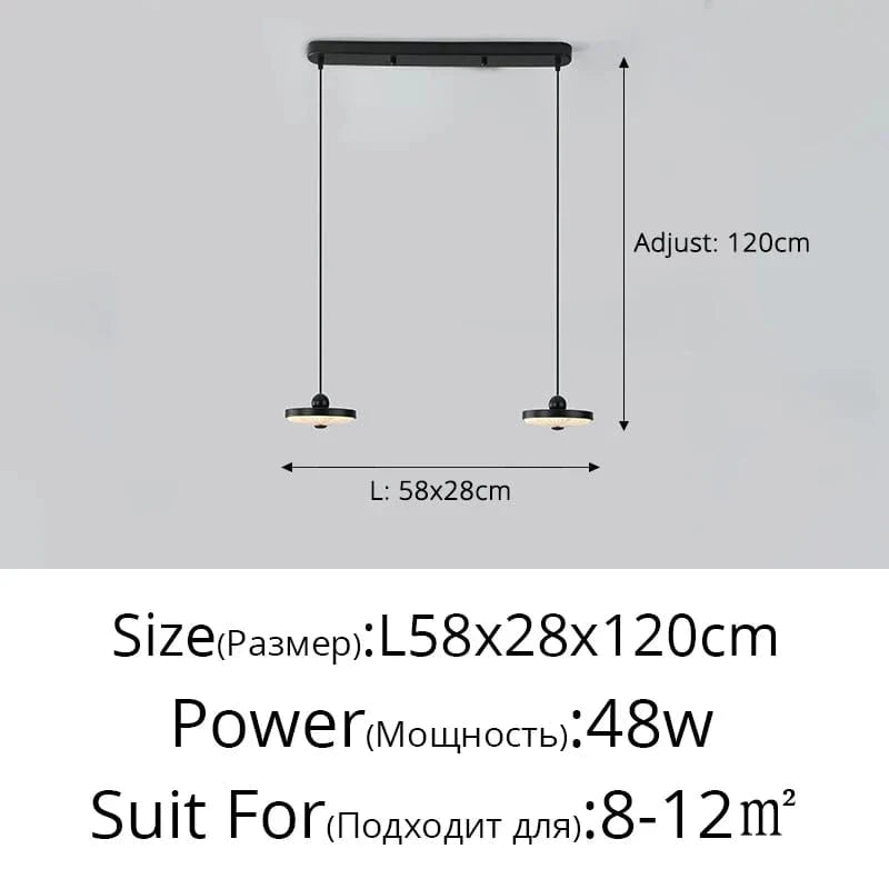 Suspension Tri-Lumière Protectrice Spectre Complet pour un Éclairage Moderne des Yeux | Marco Lucetti Noir L58x28cm 48W / 3 couleurs sans télécommande