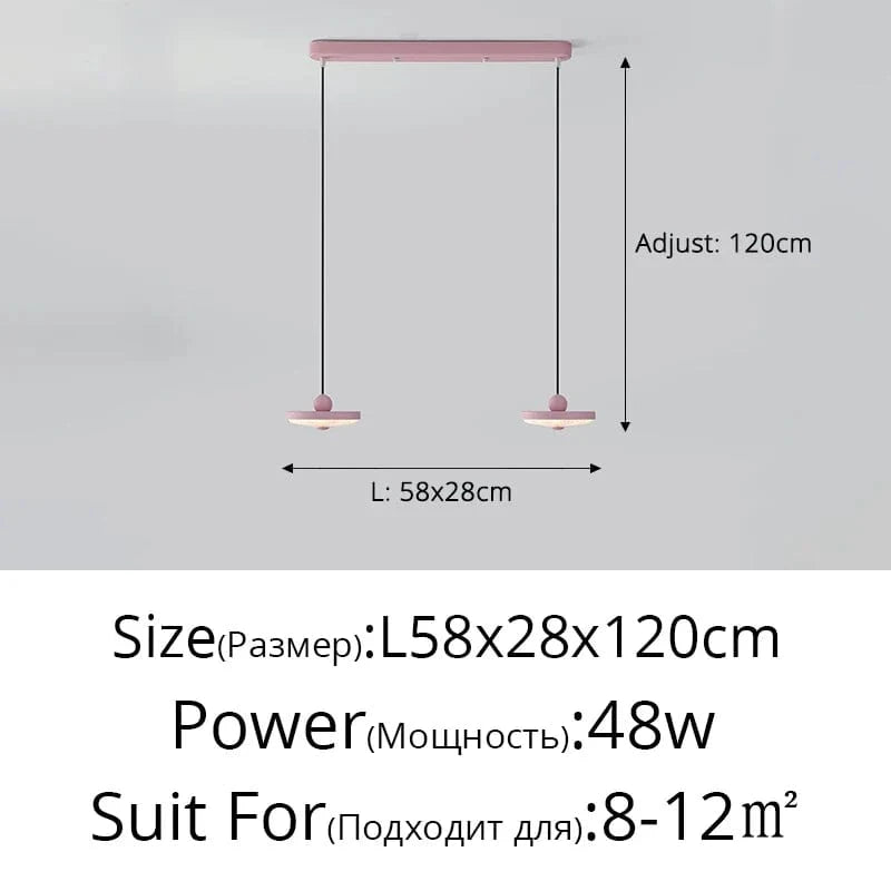 Suspension Tri-Lumière Protectrice Spectre Complet pour un Éclairage Moderne des Yeux | Marco Lucetti Rose L58x28cm 48W / 3 couleurs sans télécommande