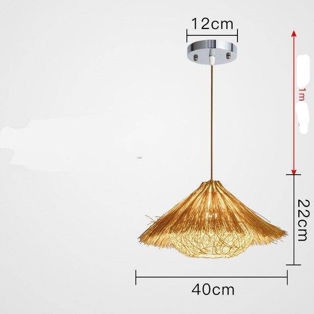 Suspension Triangle Woven Straw | Marco Lucetti Jaune - 40cm