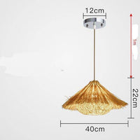 Suspension Triangle Woven Straw | Marco Lucetti Jaune - 40cm