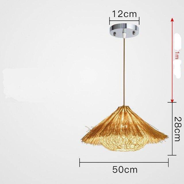 Suspension Triangle Woven Straw | Marco Lucetti Jaune - 50cm