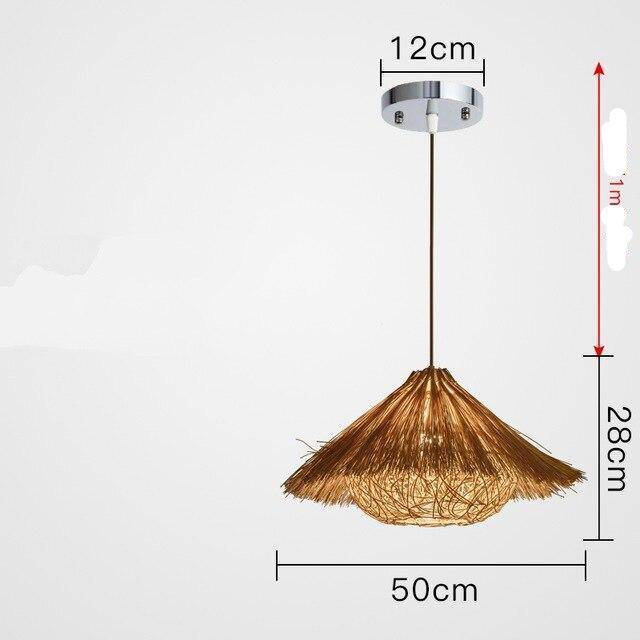 Suspension Triangle Woven Straw | Marco Lucetti Marron - 50cm