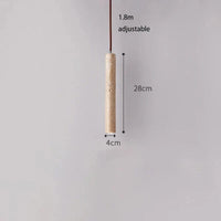Suspension Tube Bois Japonais Rétro-Moderne - Style Authentique | Marco Lucetti Travertin jaune / Lumière chaude 3000K