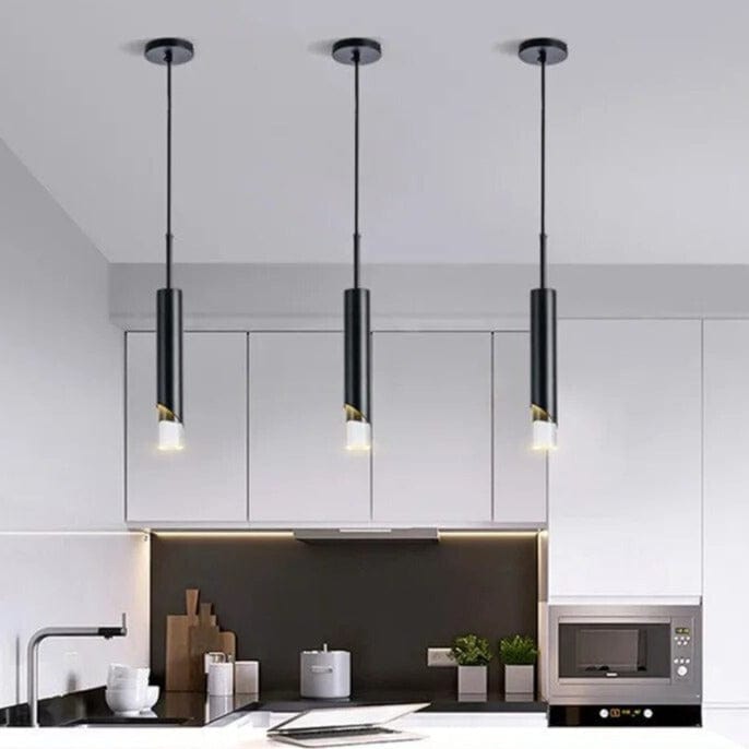 Suspension Tube Long: Dorée ou Noire | Marco Lucetti