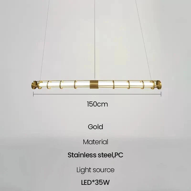 Suspension tube nordique moderne pour une décoration d'intérieur tendance | Marco Lucetti L150cm / Blanc naturel