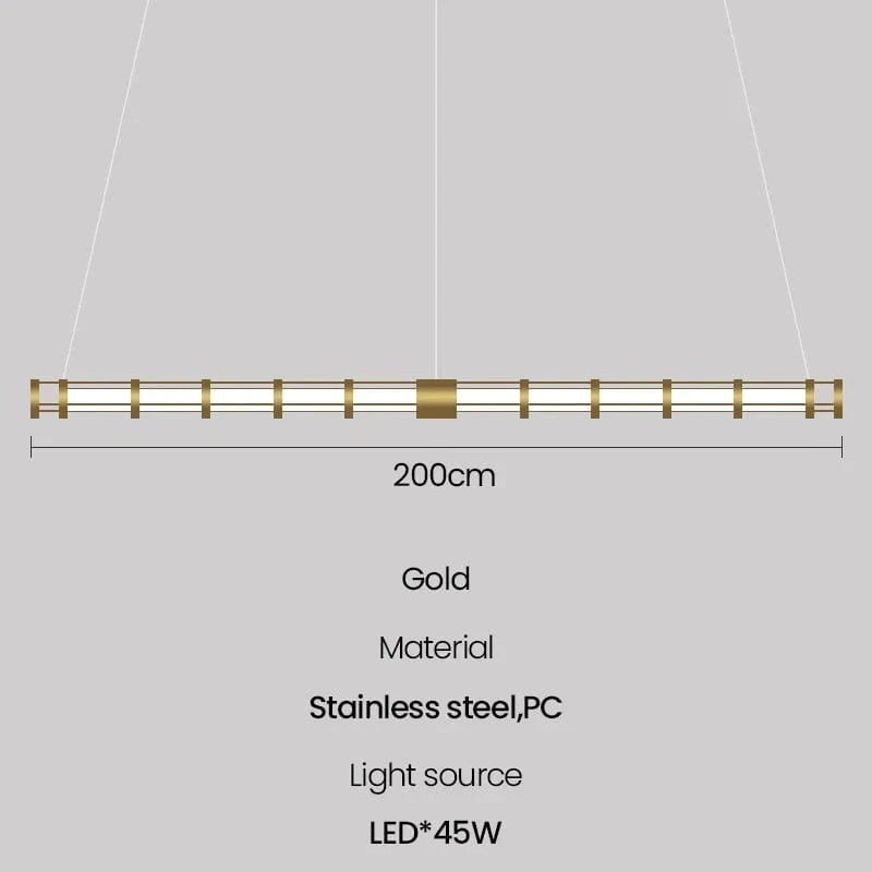 Suspension tube nordique moderne pour une décoration d'intérieur tendance | Marco Lucetti L200cm / Blanc naturel