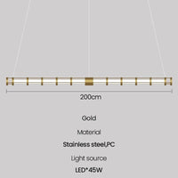 Suspension tube nordique moderne pour une décoration d'intérieur tendance | Marco Lucetti L200cm / Blanc naturel