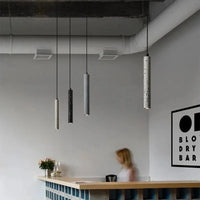 Suspension Tube Terrazzo Industrial Bar Light - Minimalist Single Head | Marco Lucetti