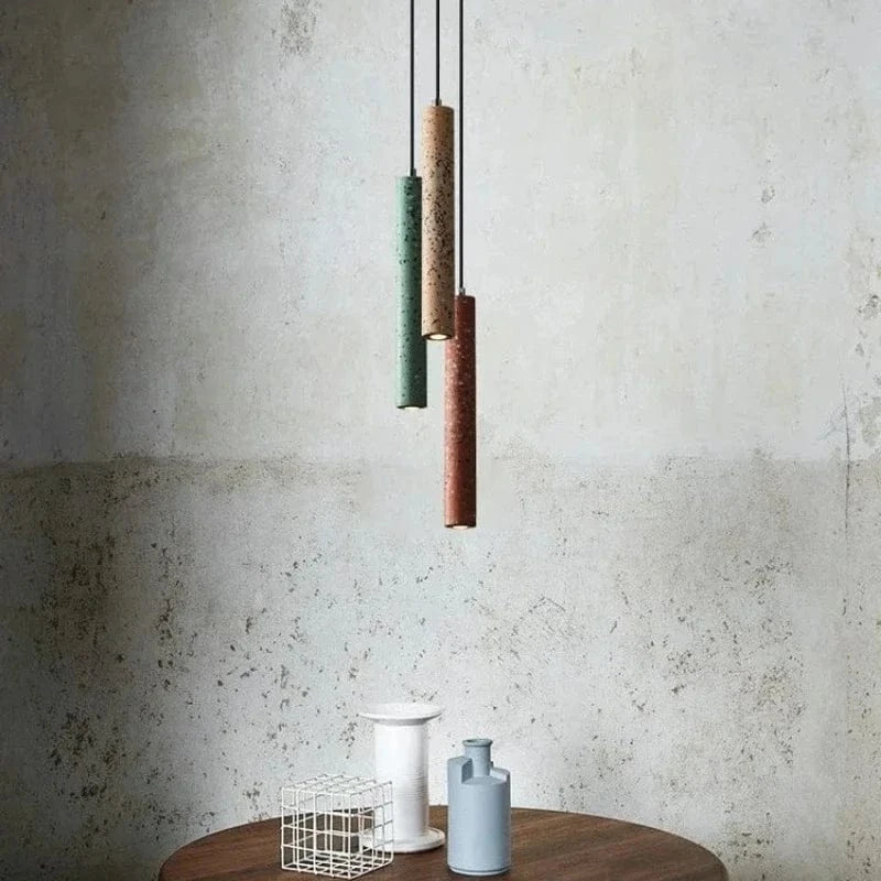 Suspension Tube Terrazzo Industrial Bar Light - Minimalist Single Head | Marco Lucetti