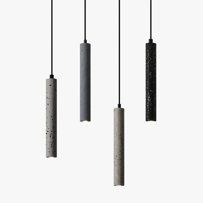 Suspension Tube Terrazzo Industrial Bar Light - Minimalist Single Head | Marco Lucetti