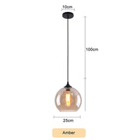 Suspension verre design | Marco Lucetti 25 cm Ambre