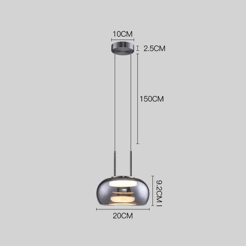 Suspension Verre: Élégance pour Restaurant | Marco Lucetti Tête unique / Chaud
