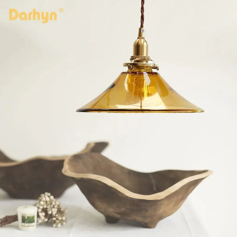 Suspension Verre Laiton Cuivre Minimaliste Restaurant. | Marco Lucetti