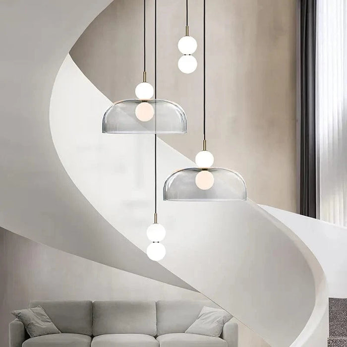 Suspension verre post-moderne pour couloir. | Marco Lucetti