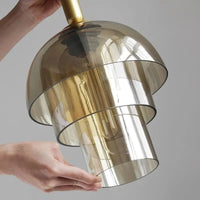 Suspension verre rétro LED nordique Cognac - Luminaires design pour salon et salle à manger | Marco Lucetti