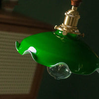 Suspension Vintage Américaine en Cuivre Bois Verre Edison | Marco Lucetti