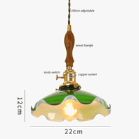 Suspension Vintage Américaine en Cuivre Bois Verre Edison | Marco Lucetti