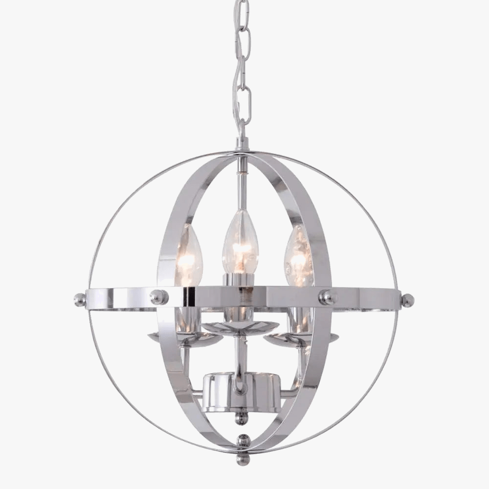 Suspension Vintage Chromée en Métal Rond | Marco Lucetti