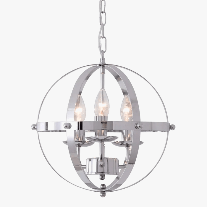 Suspension Vintage Chromée en Métal Rond | Marco Lucetti