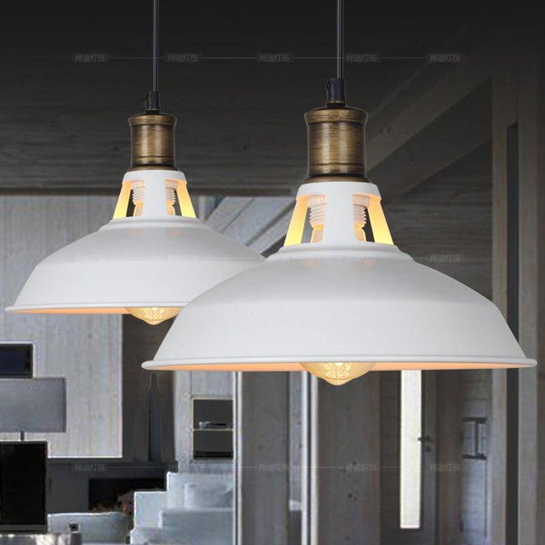 Suspension Vintage Conique en Métal Edison - Éclairage Rétro | Marco Lucetti Blanc