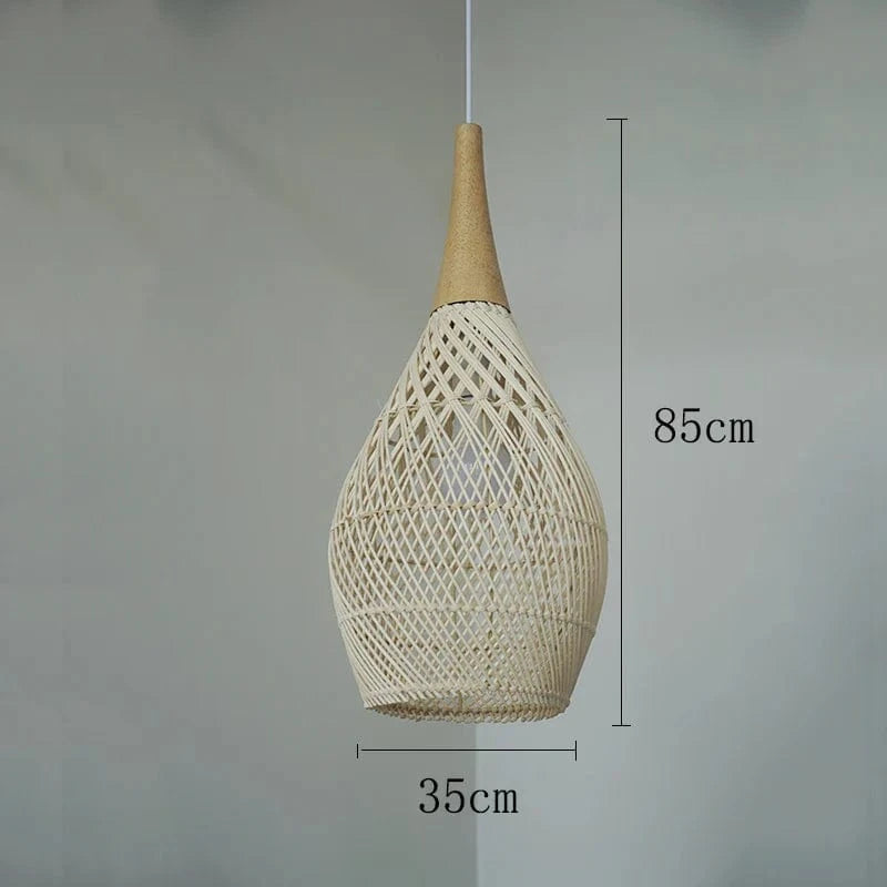 Suspension vintage d'Asie du Sud-Est - Lampes en rotin de haute qualité pour Salle à manger, Restaurant, Cuisine - Luminaires Loft | Marco Lucetti Beige A grand