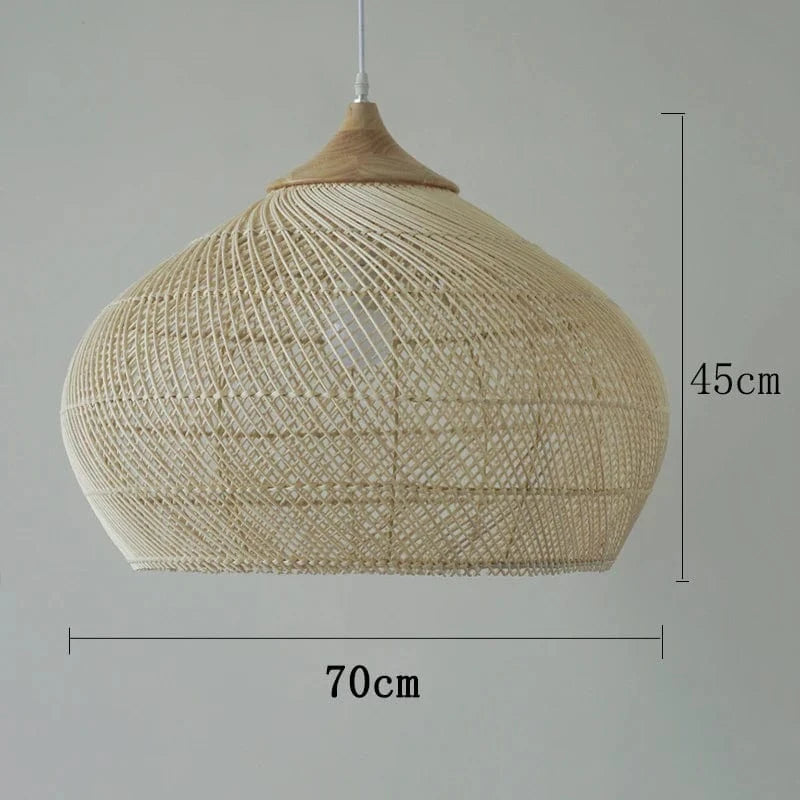 Suspension vintage d'Asie du Sud-Est - Lampes en rotin de haute qualité pour Salle à manger, Restaurant, Cuisine - Luminaires Loft | Marco Lucetti Beige B 70cm