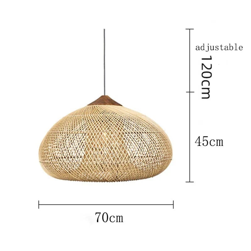 Suspension vintage d'Asie du Sud-Est - Lampes en rotin de haute qualité pour Salle à manger, Restaurant, Cuisine - Luminaires Loft | Marco Lucetti Beige C 70cm