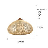 Suspension vintage d'Asie du Sud-Est - Lampes en rotin de haute qualité pour Salle à manger, Restaurant, Cuisine - Luminaires Loft | Marco Lucetti Beige C 70cm