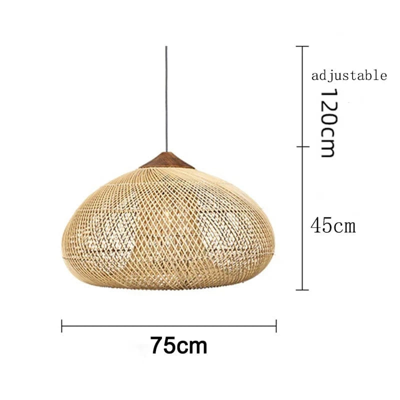 Suspension vintage d'Asie du Sud-Est - Lampes en rotin de haute qualité pour Salle à manger, Restaurant, Cuisine - Luminaires Loft | Marco Lucetti Beige C 75cm