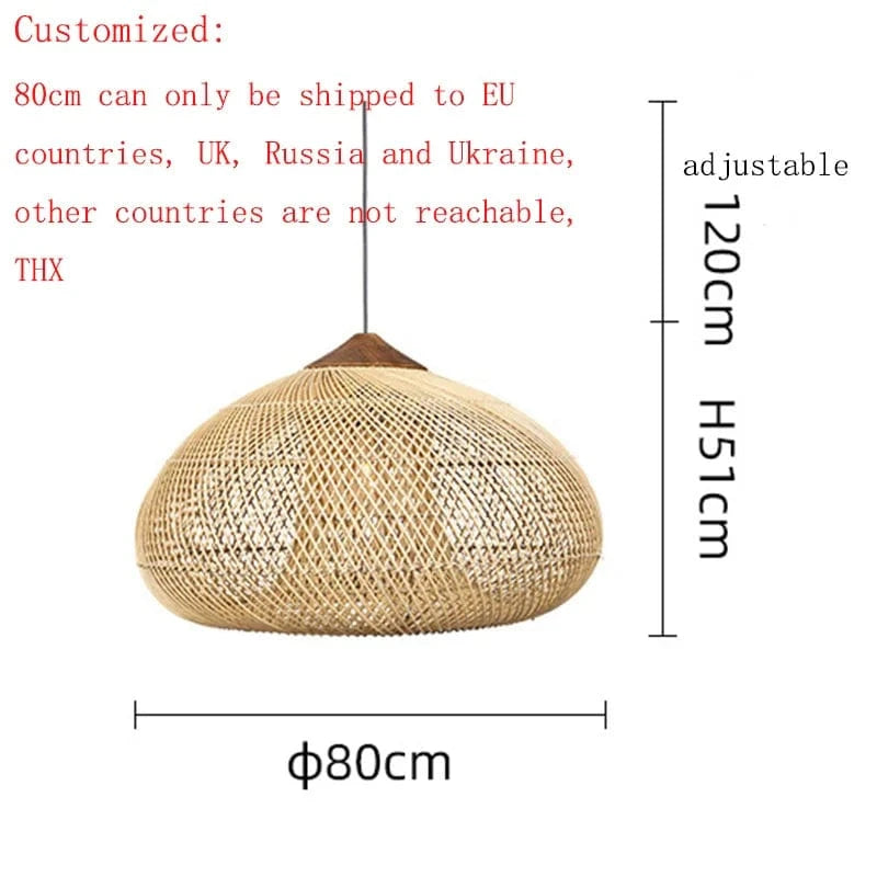 Suspension vintage d'Asie du Sud-Est - Lampes en rotin de haute qualité pour Salle à manger, Restaurant, Cuisine - Luminaires Loft | Marco Lucetti Beige C 80cm