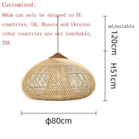 Suspension vintage d'Asie du Sud-Est - Lampes en rotin de haute qualité pour Salle à manger, Restaurant, Cuisine - Luminaires Loft | Marco Lucetti Beige C 80cm