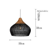 Suspension vintage d'Asie du Sud-Est - Lampes en rotin de haute qualité pour Salle à manger, Restaurant, Cuisine - Luminaires Loft | Marco Lucetti Noir B 50cm
