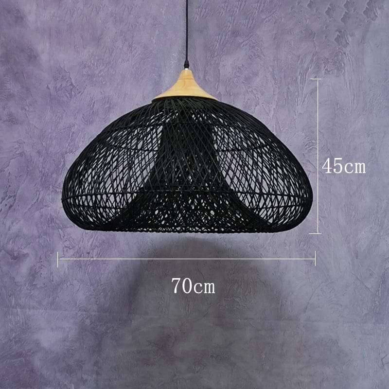 Suspension vintage d'Asie du Sud-Est - Lampes en rotin de haute qualité pour Salle à manger, Restaurant, Cuisine - Luminaires Loft | Marco Lucetti Noir C 70cm