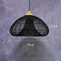 Suspension vintage d'Asie du Sud-Est - Lampes en rotin de haute qualité pour Salle à manger, Restaurant, Cuisine - Luminaires Loft | Marco Lucetti Noir C 70cm