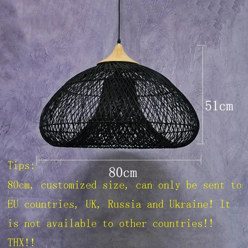 Suspension vintage d'Asie du Sud-Est - Lampes en rotin de haute qualité pour Salle à manger, Restaurant, Cuisine - Luminaires Loft | Marco Lucetti Personnalisé C 80cm
