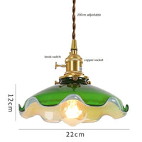 Suspension vintage Edison en verre avec finition cuivrée | Marco Lucetti Vert 14 / 4W (Max100W)
