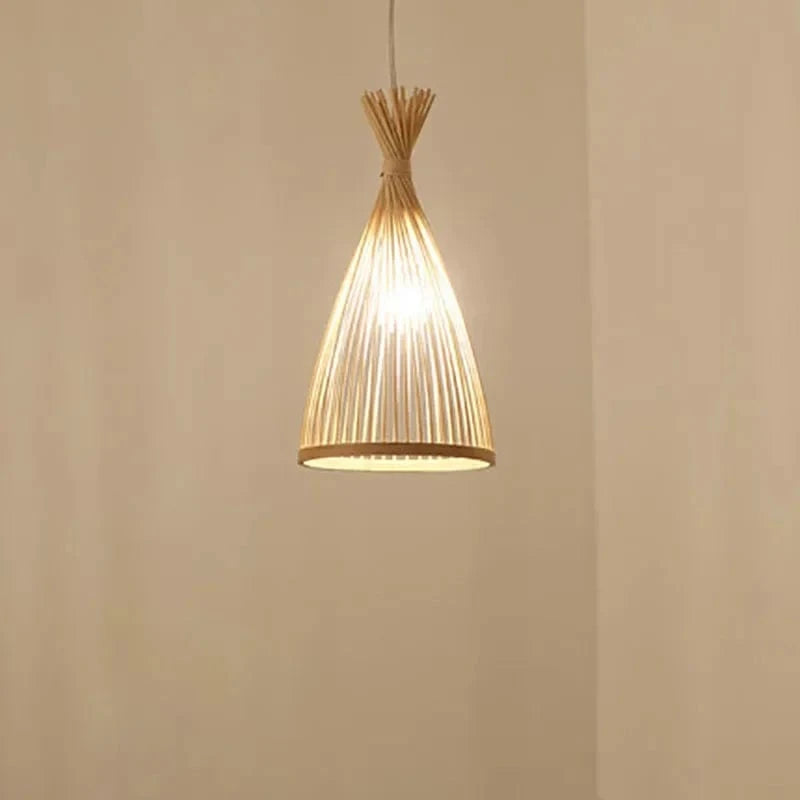 Suspension vintage en bambou fait à la main - Lustres Base en bois | Marco Lucetti