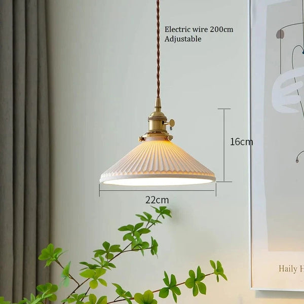Suspension Vintage en céramique et cuivre au design nordique | Marco Lucetti
