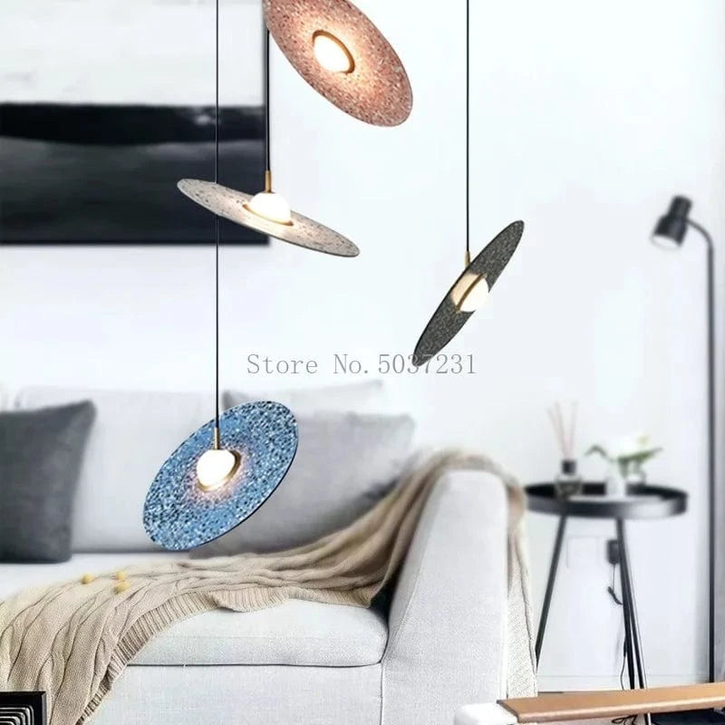 Suspension vintage en ciment Terrazzo UFO LED - Personnalisation Designer | Marco Lucetti