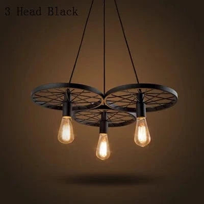 Suspension Vintage en Fer Élégante | Marco Lucetti 3 têtes noires