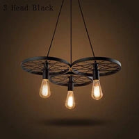 Suspension Vintage en Fer Élégante | Marco Lucetti 3 têtes noires