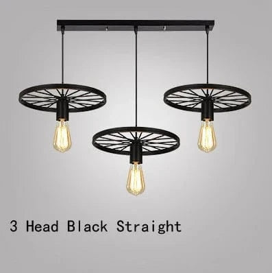 Suspension Vintage en Fer Élégante | Marco Lucetti 3 têtes noiresdroites