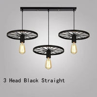 Suspension Vintage en Fer Élégante | Marco Lucetti 3 têtes noiresdroites