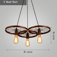 Suspension Vintage en Fer Élégante | Marco Lucetti Rouille à 3 têtes